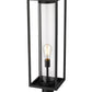 Z-Lite Dunbroch 8" W x 30" H 1-Light Black Outdoor Pier Mounted Fixture and Round Pier Mount Hardware With Clear Glass Shade