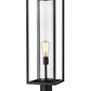 Z-Lite Dunbroch 8" W x 30" H 1-Light Black Outdoor Pier Mounted Fixture and Round Pier Mount Hardware With Clear Glass Shade