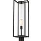 Z-Lite Dunbroch 8" W x 30" H 1-Light Black Outdoor Pier Mounted Fixture and Square Pier Mount Hardware With Clear Glass Shade