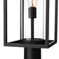 Z-Lite Dunbroch 8" W x 30" H 1-Light Black Outdoor Pier Mounted Fixture and Square Pier Mount Hardware With Clear Glass Shade