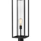 Z-Lite Dunbroch 8" W x 30" H 1-Light Black Outdoor Pier Mounted Fixture and Square Pier Mount Hardware With Clear Glass Shade