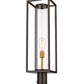 Z-Lite Dunbroch 8" W x 30" H 1-Light Deep Bronze and Outdoor Brass Outdoor Pier Mounted Fixture and Round Pier Mount Hardware With Clear Glass Shade