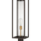 Z-Lite Dunbroch 8" W x 30" H 1-Light Deep Bronze and Outdoor Brass Outdoor Pier Mounted Fixture and Round Pier Mount Hardware With Clear Glass Shade