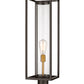 Z-Lite Dunbroch 8" W x 30" H 1-Light Deep Bronze and Outdoor Brass Outdoor Pier Mounted Fixture and Round Pier Mount Hardware With Clear Glass Shade