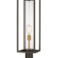Z-Lite Dunbroch 8" W x 30" H 1-Light Deep Bronze and Outdoor Brass Outdoor Pier Mounted Fixture and Square Pier Mount Hardware With Clear Glass Shade