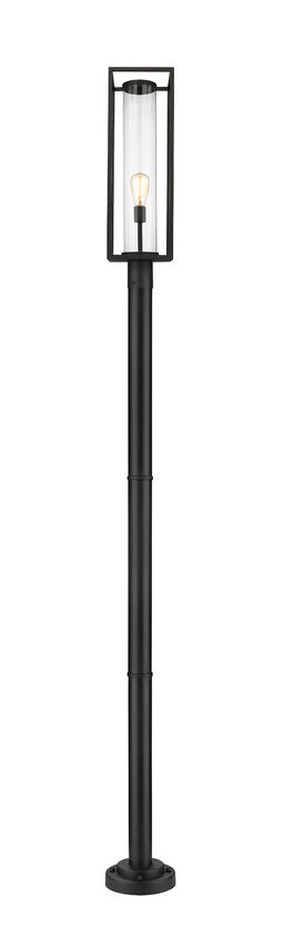 Z-Lite Dunbroch 9" W x 102" H 1-Light Black Aluminum Clear Glass Shade Outdoor Post Mounted Fixture