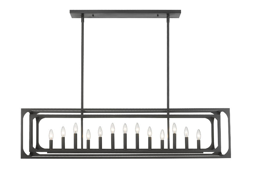 Z-Lite Easton 13" 13-Light Matte Black Steel Island Light