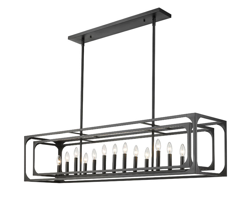 Z-Lite Easton 13" 13-Light Matte Black Steel Island Light