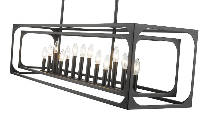 Z-Lite Easton 13" 13-Light Matte Black Steel Island Light