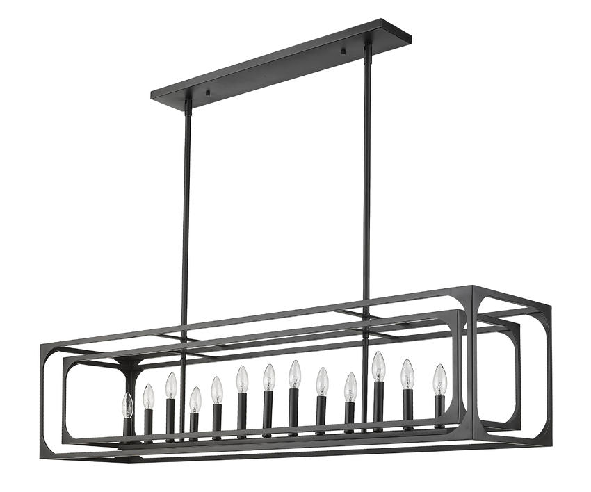 Z-Lite Easton 13" 13-Light Matte Black Steel Island Light