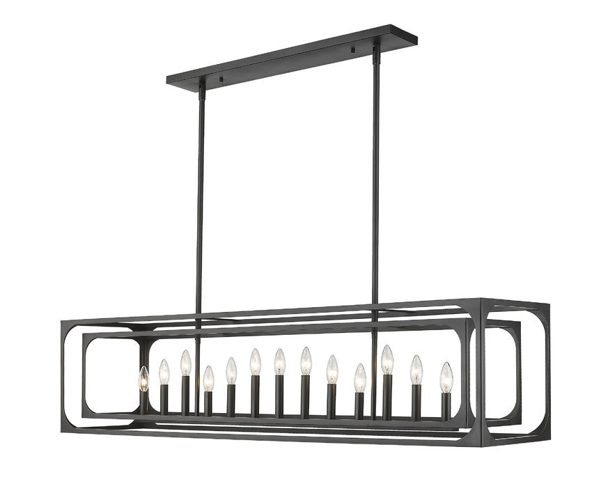 Z-Lite Easton 13" 13-Light Matte Black Steel Island Light