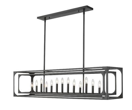 Z-Lite Easton 13" 13-Light Matte Black Steel Island Light