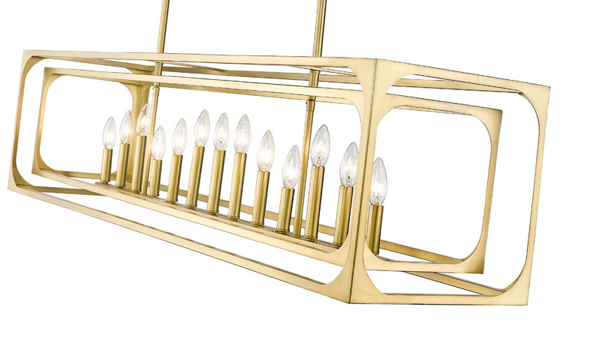 Z-Lite Easton 13" 13-Light Rubbed Brass Steel Island Light