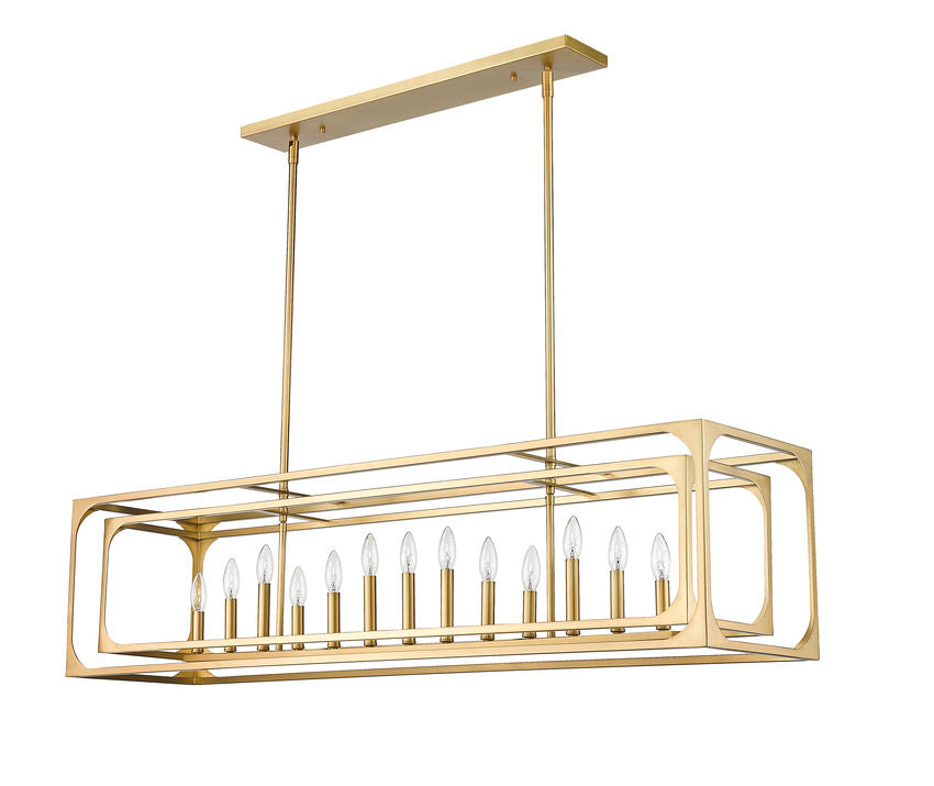 Z-Lite Easton 13" 13-Light Rubbed Brass Steel Island Light