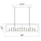 Z-Lite Easton 13" 13-Light Rubbed Brass Steel Island Light