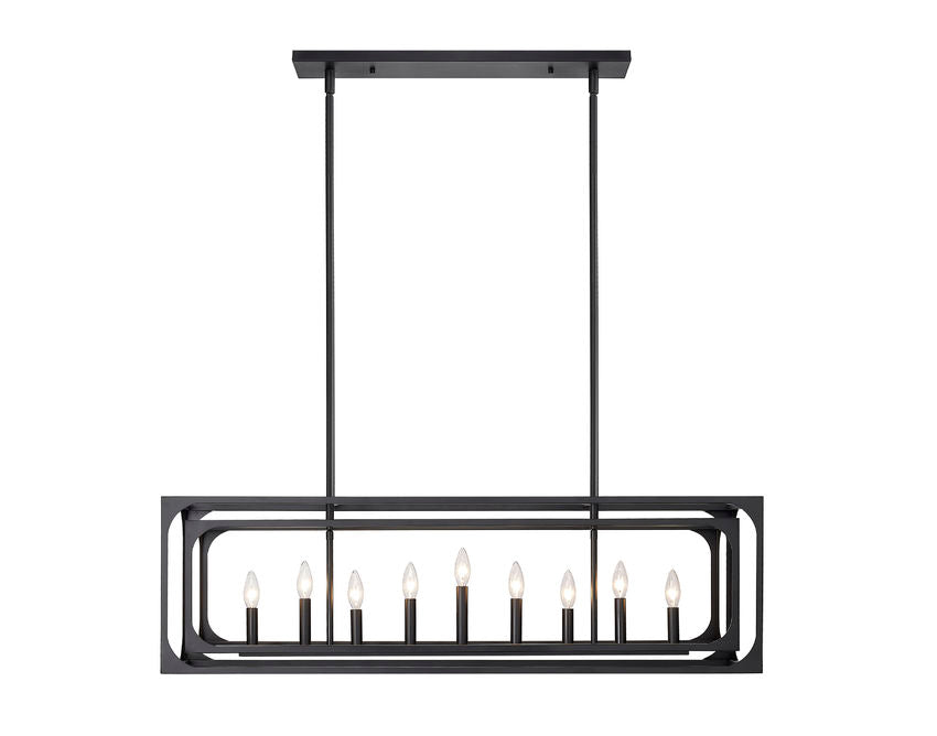 Z-Lite Easton 13" 9-Light Matte Black Steel Island Light