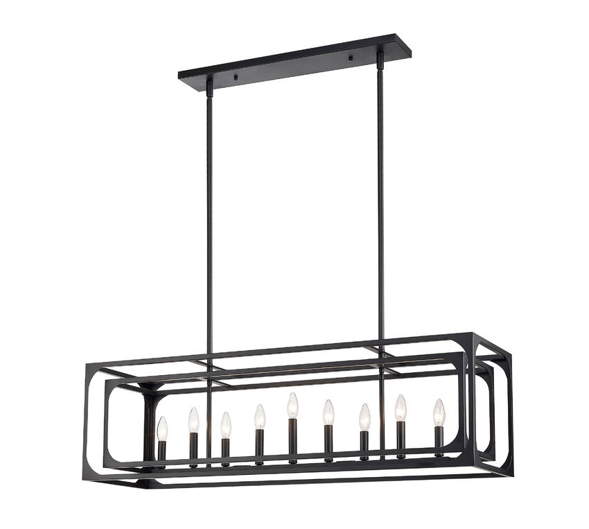 Z-Lite Easton 13" 9-Light Matte Black Steel Island Light