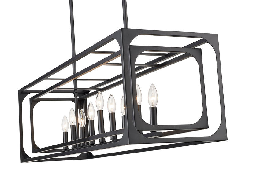 Z-Lite Easton 13" 9-Light Matte Black Steel Island Light