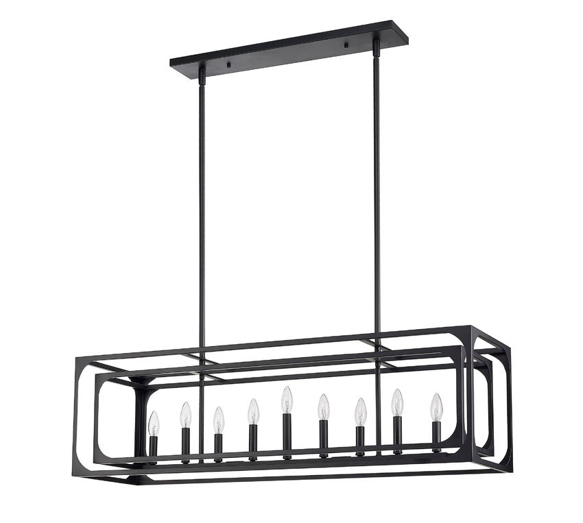 Z-Lite Easton 13" 9-Light Matte Black Steel Island Light