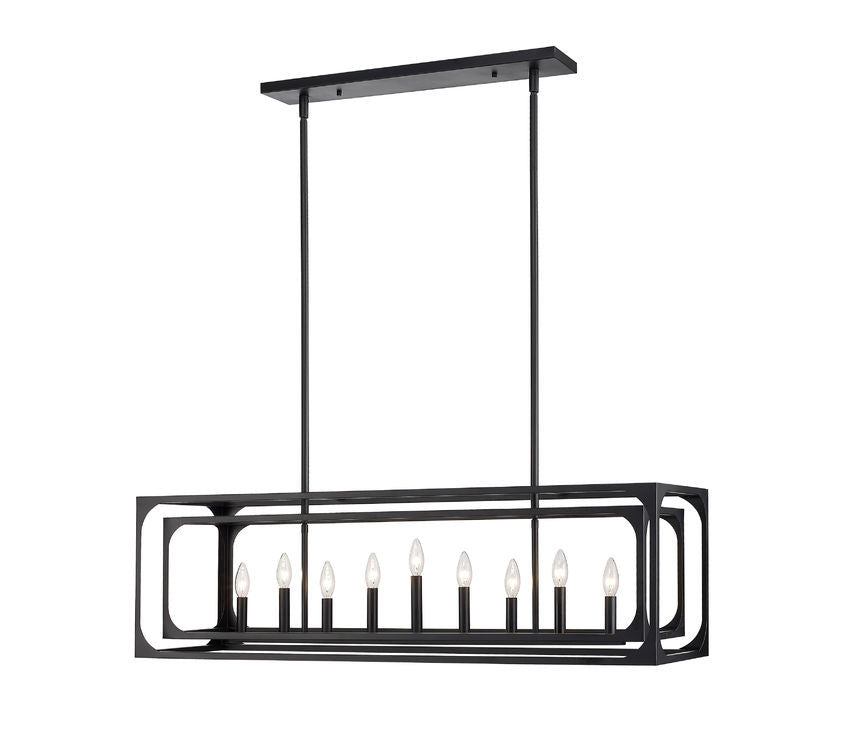 Z-Lite Easton 13" 9-Light Matte Black Steel Island Light