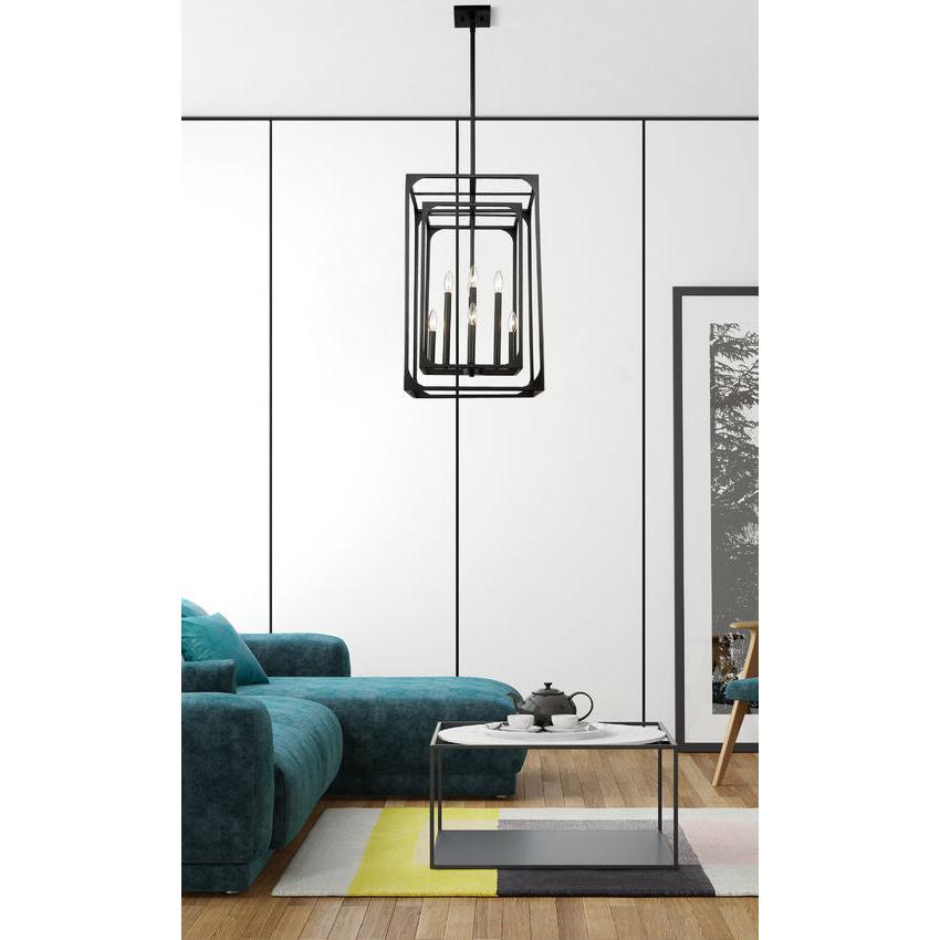 Z-Lite Easton 17" 8-Light Matte Black Chandelier