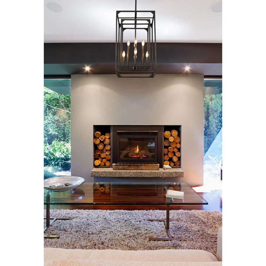 Z-Lite Easton 17" 8-Light Matte Black Chandelier