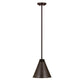 Z-Lite Eaton 12" 1-Light Bronze Plate Iron Pendant Light