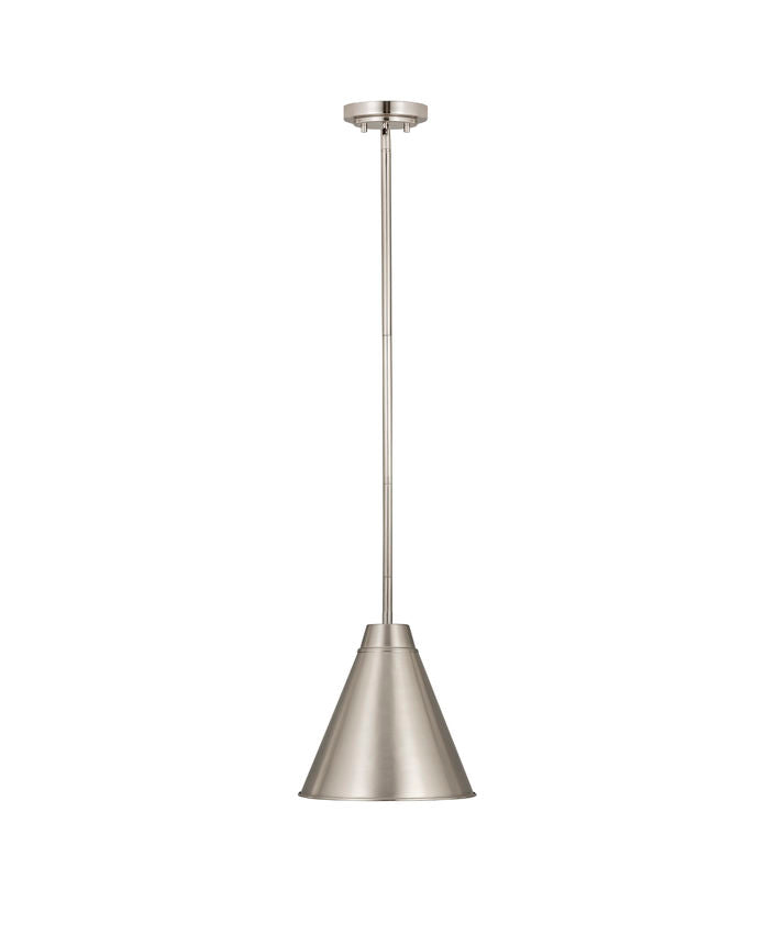 Z-Lite Eaton 12" 1-Light Brushed Nickel Iron Pendant Light