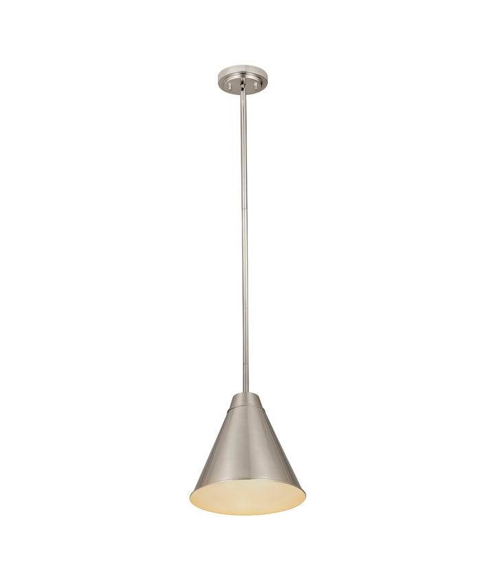 Z-Lite Eaton 12" 1-Light Brushed Nickel Iron Pendant Light