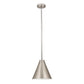 Z-Lite Eaton 12" 1-Light Brushed Nickel Iron Pendant Light