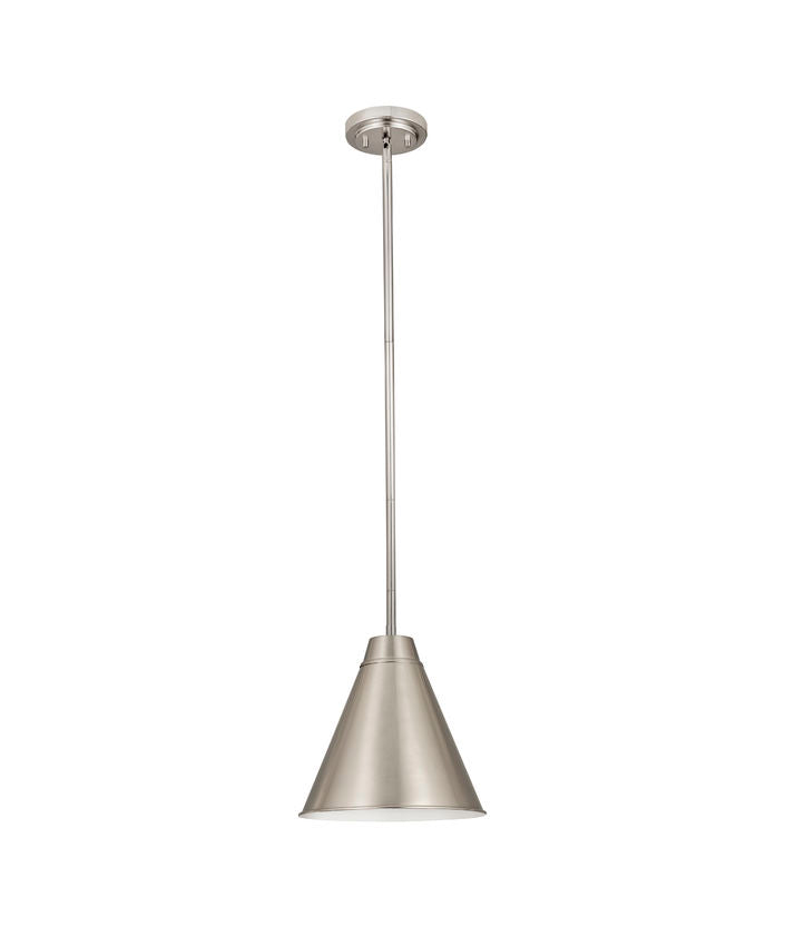 Z-Lite Eaton 12" 1-Light Brushed Nickel Iron Pendant Light