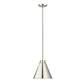 Z-Lite Eaton 12" 1-Light Polished Nickel Iron Pendant Light