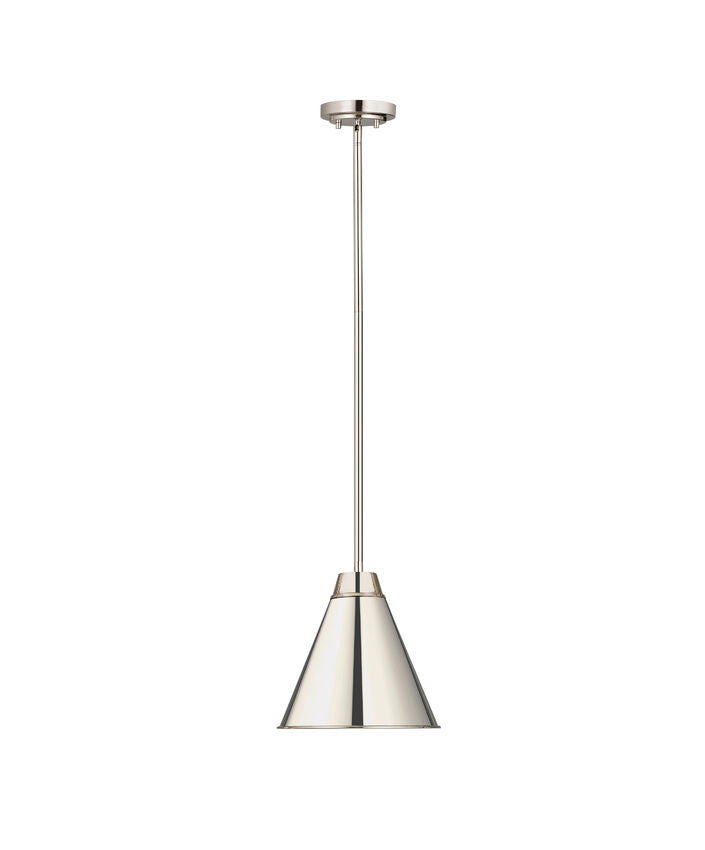 Z-Lite Eaton 12" 1-Light Polished Nickel Iron Pendant Light