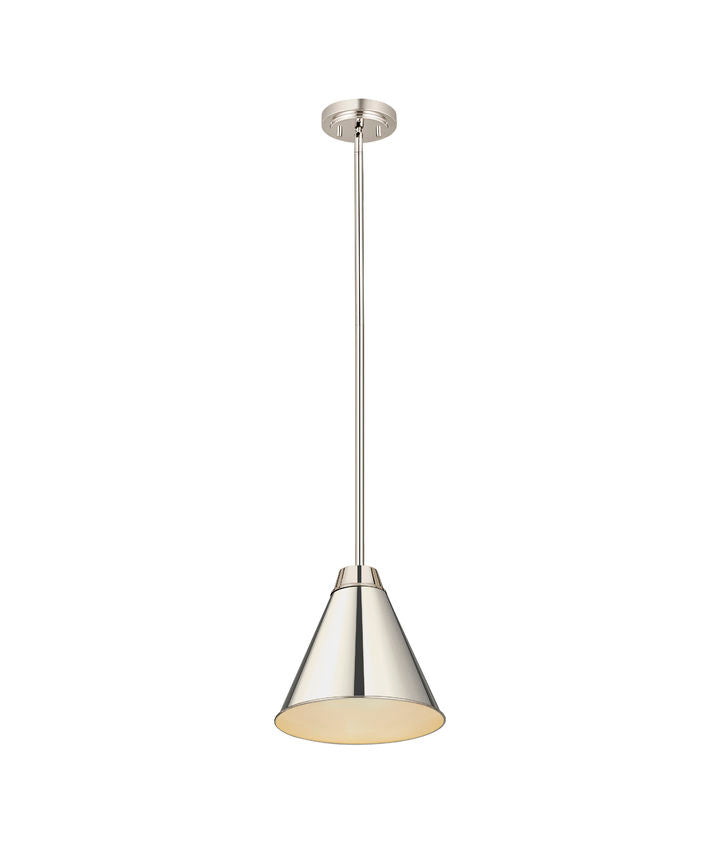 Z-Lite Eaton 12" 1-Light Polished Nickel Iron Pendant Light