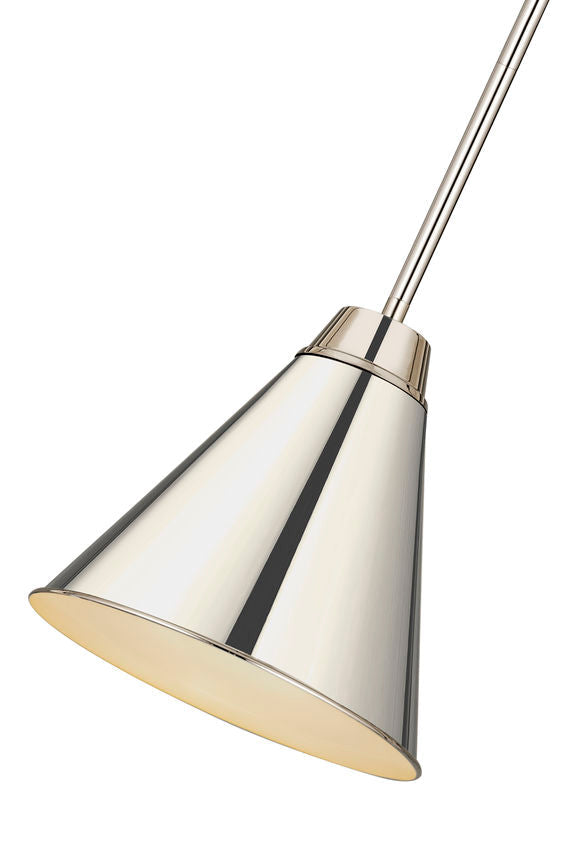 Z-Lite Eaton 12" 1-Light Polished Nickel Iron Pendant Light