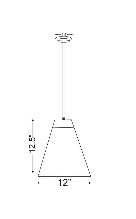 Z-Lite Eaton 12" 1-Light Polished Nickel Iron Pendant Light