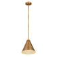 Z-Lite Eaton 12" 1-Light Rubbed Brass Iron Pendant Light