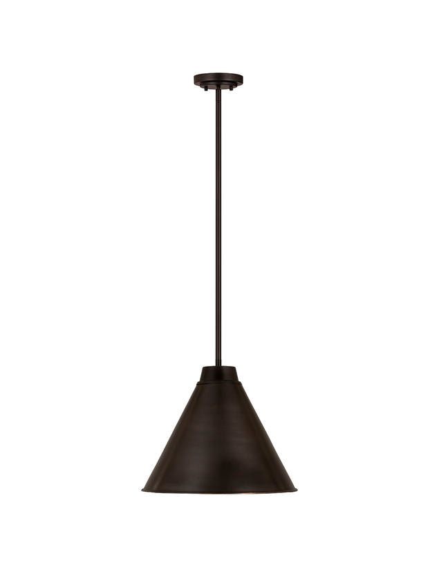 Z-Lite Eaton 18" 1-Light Bronze Plate Iron Pendant Light