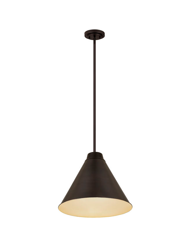 Z-Lite Eaton 18" 1-Light Bronze Plate Iron Pendant Light