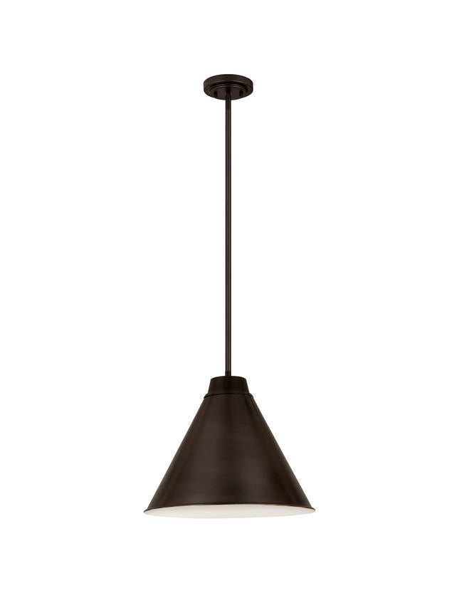 Z-Lite Eaton 18" 1-Light Bronze Plate Iron Pendant Light