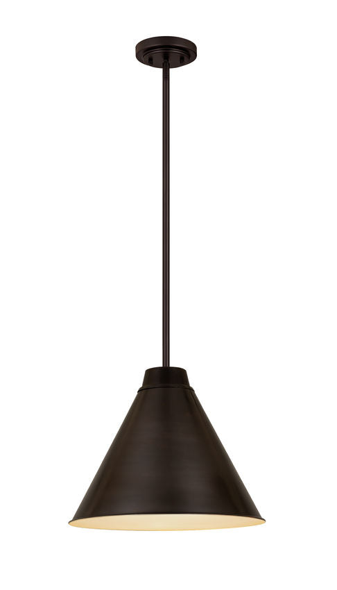Z-Lite Eaton 18" 1-Light Bronze Plate Iron Pendant Light