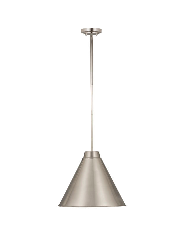 Z-Lite Eaton 18" 1-Light Brushed Nickel Iron Pendant Light