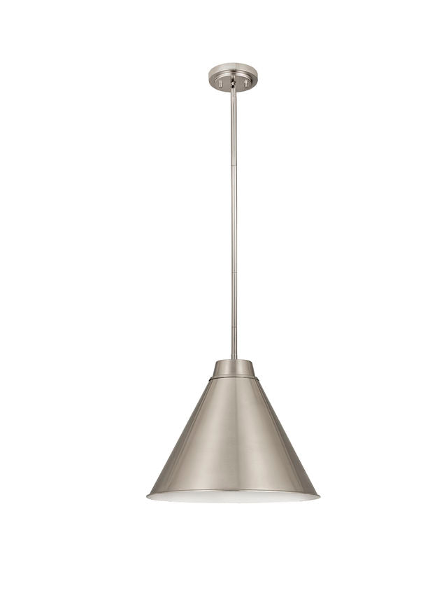 Z-Lite Eaton 18" 1-Light Brushed Nickel Iron Pendant Light