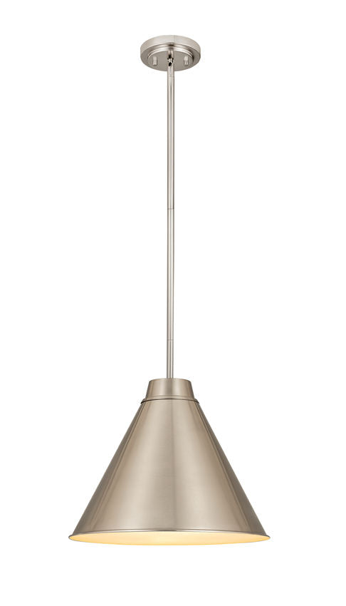 Z-Lite Eaton 18" 1-Light Brushed Nickel Iron Pendant Light