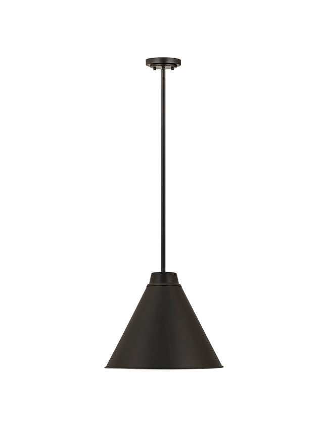 Z-Lite Eaton 18" 1-Light Matte Black Iron Pendant Light