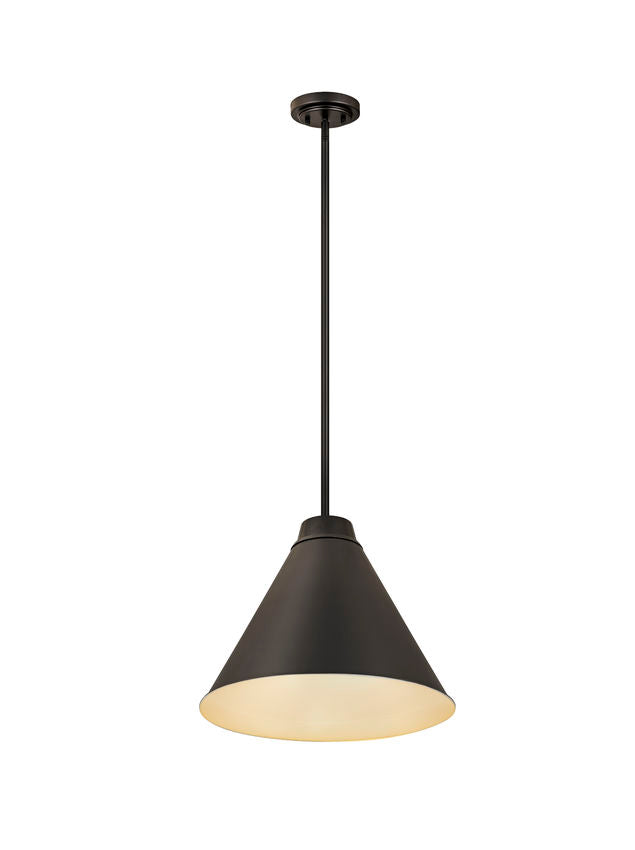 Z-Lite Eaton 18" 1-Light Matte Black Iron Pendant Light