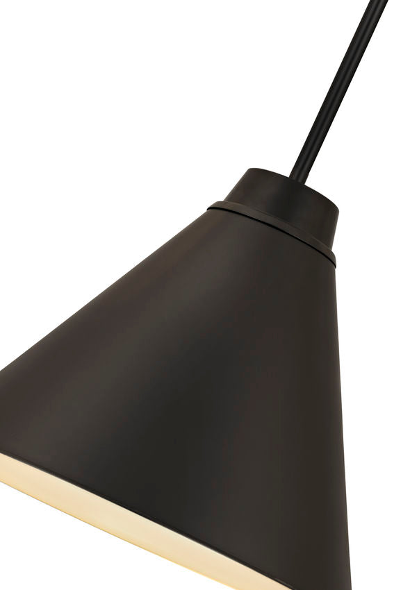 Z-Lite Eaton 18" 1-Light Matte Black Iron Pendant Light