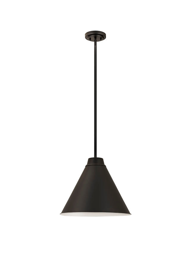 Z-Lite Eaton 18" 1-Light Matte Black Iron Pendant Light