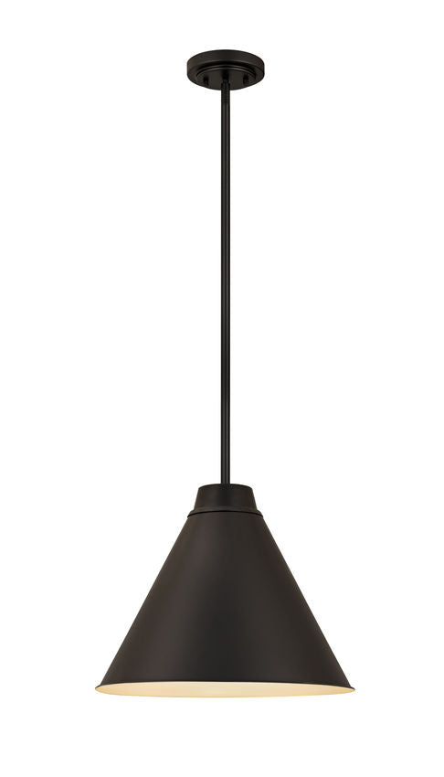 Z-Lite Eaton 18" 1-Light Matte Black Iron Pendant Light