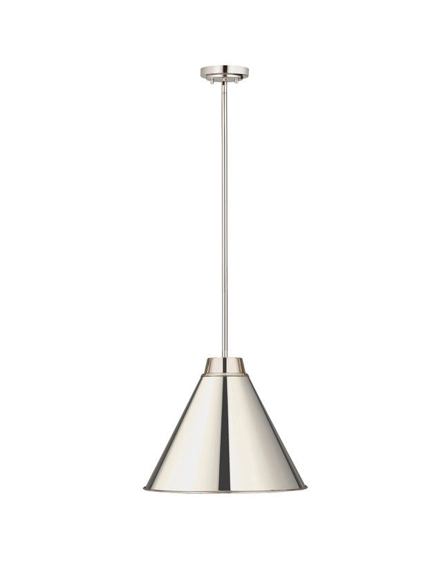 Z-Lite Eaton 18" 1-Light Polished Nickel Iron Pendant Light